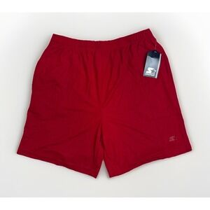 Starter Mens Active All Red Athletic Elastic Waist Mesh Shorts Size Medium